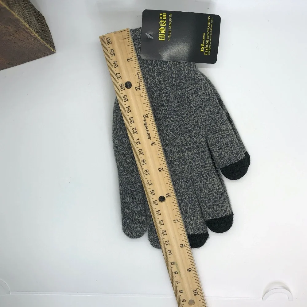 Gloves Greyish/Blue Anti-Skid Gloves Mobile /Everyday Winter Gloves
